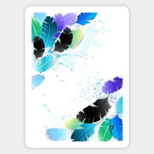 Design with Blue Feathers Sticker